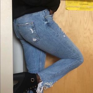 H&M pearl jeans